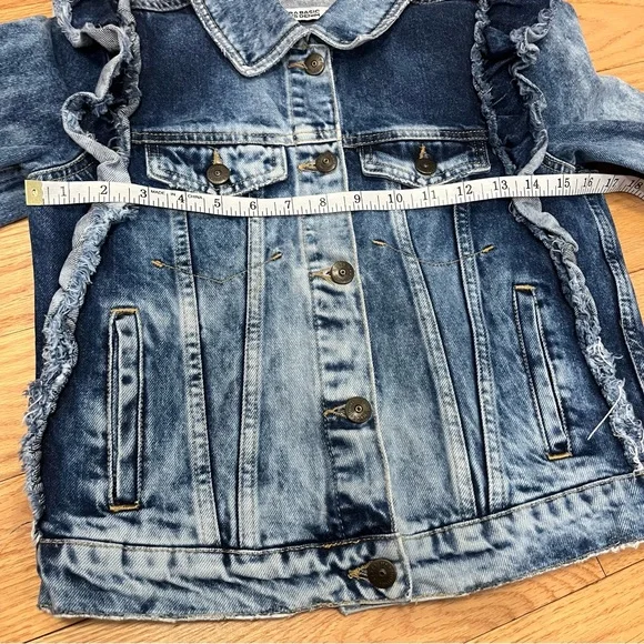 Zara Denim Ruffle Jean Jacket - Picture 14 of 14